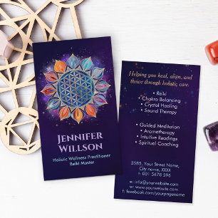 Flower of life in lotus business card