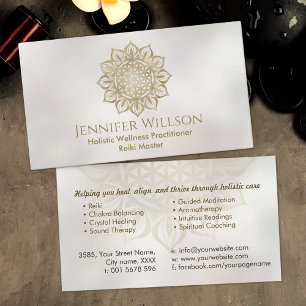 Flower of life in lotus business card