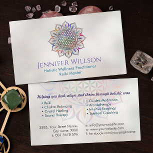 Flower of life in lotus business card