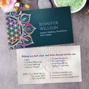 Flower of life in lotus business card