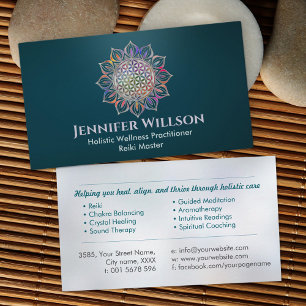 Flower of life in lotus business card