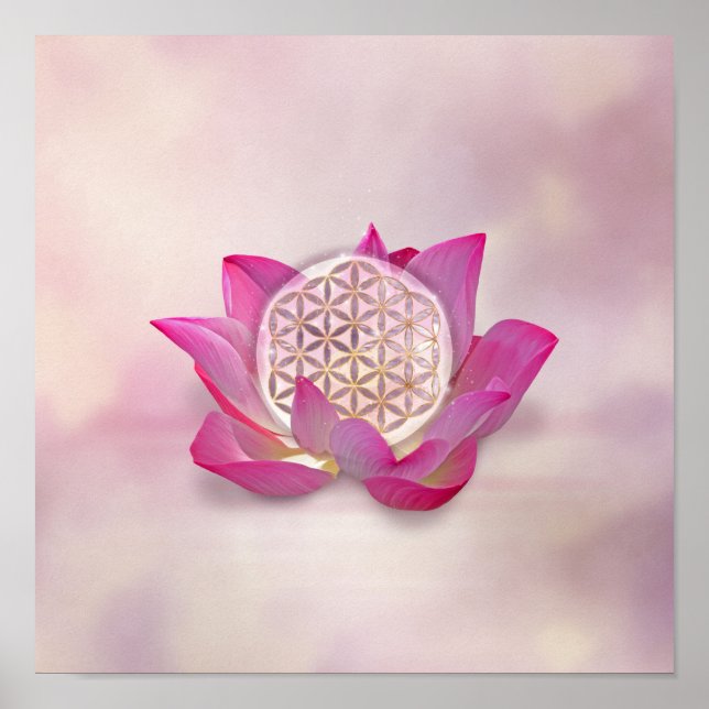 Flower of Life in lotus flower Poster (Front)