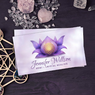 Flower of life in lotus flower - Violet Pastel Business Card