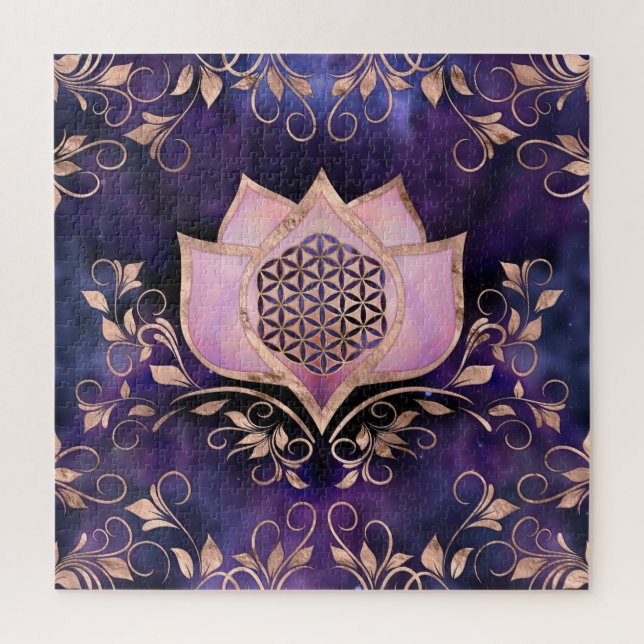Flower of life in pink lotus ornament jigsaw puzzle (Vertical)