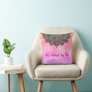 Flower Of Life - Indian Mandala 1 Cushion