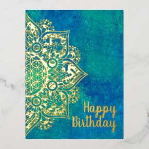 Flower Of Life - Indian Mandala 1 Foil Holiday Postcard