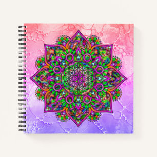 Flower Of Life - Indian Mandala 1 Notebook