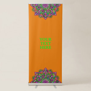 Flower Of Life - Indian Mandala 1 Retractable Banner