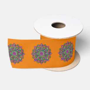 Flower Of Life - Indian Mandala 1 Satin Ribbon