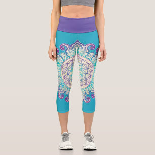 Flower Of Life - Indian Mandala 2 Capri Leggings