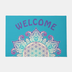Flower Of Life - Indian Mandala 2 Doormat