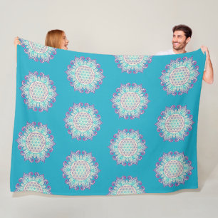 Flower Of Life - Indian Mandala 2 Fleece Blanket