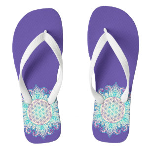 Flower Of Life - Indian Mandala 2 Flip Flops