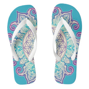 Flower Of Life - Indian Mandala 2 Flip Flops