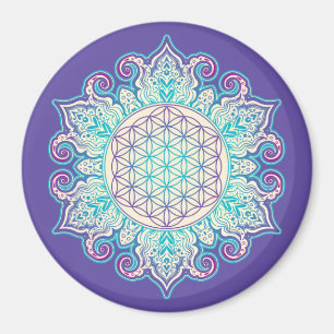 Flower Of Life - Indian Mandala 2 Magnet