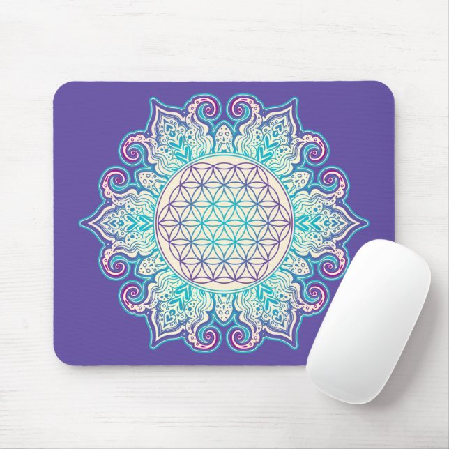 Flower Of Life - Indian Mandala 2 Mouse Mat (With Mouse)