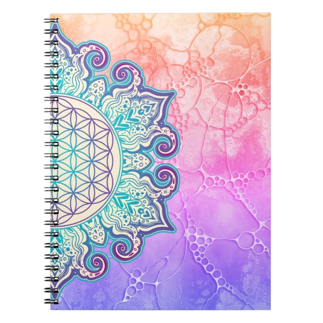 Flower Of Life - Indian Mandala 2 Notebook (Front)