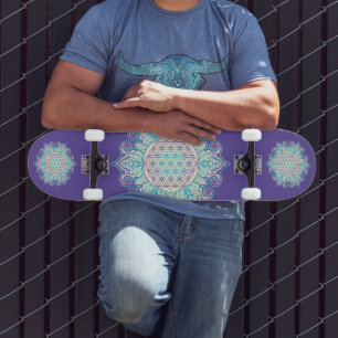 Flower Of Life - Indian Mandala 2 Skateboard