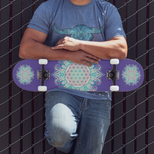 Flower Of Life - Indian Mandala 2 Skateboard (Outdoor 3)