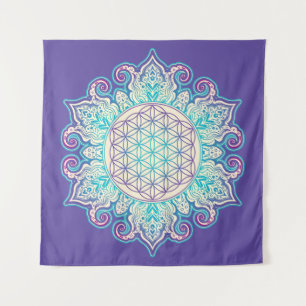 Flower Of Life - Indian Mandala 2 Tapestry