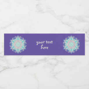 Flower Of Life - Indian Mandala 2 Water Bottle Label