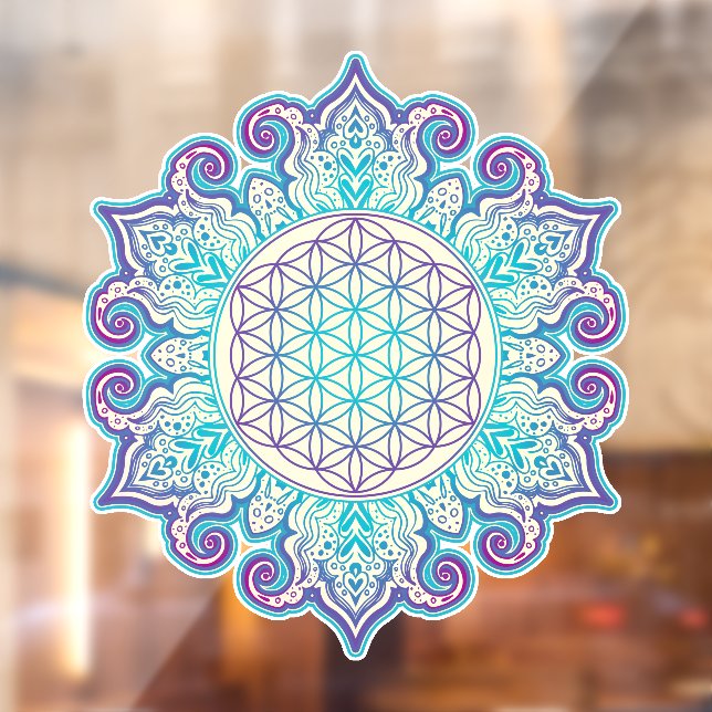 Flower Of Life - Indian Mandala 2 Window Cling (Sheet 2)