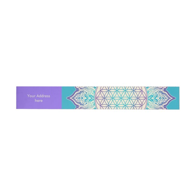 Flower Of Life - Indian Mandala 2 Wraparound Address Label (Individual)