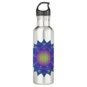 Flower Of Life - Indian Mandala 3 710 Ml Water Bottle