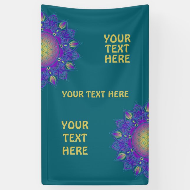 Flower Of Life - Indian Mandala 3 Banner (Vertical)
