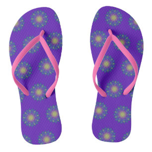 Flower Of Life - Indian Mandala 3 Flip Flops