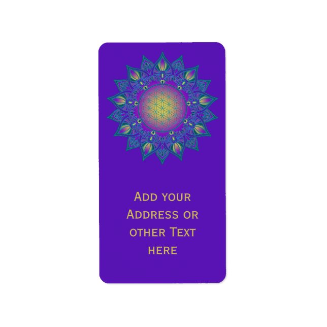 Flower Of Life - Indian Mandala 3 Label (Front)