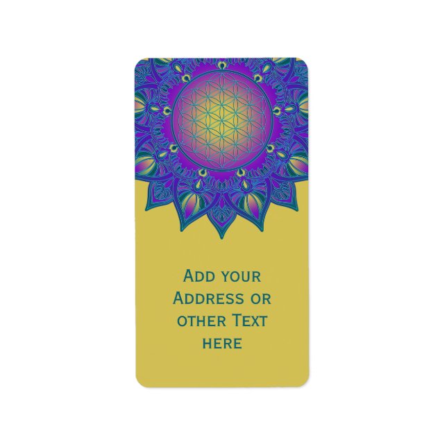 Flower Of Life - Indian Mandala 3 Label (Front)