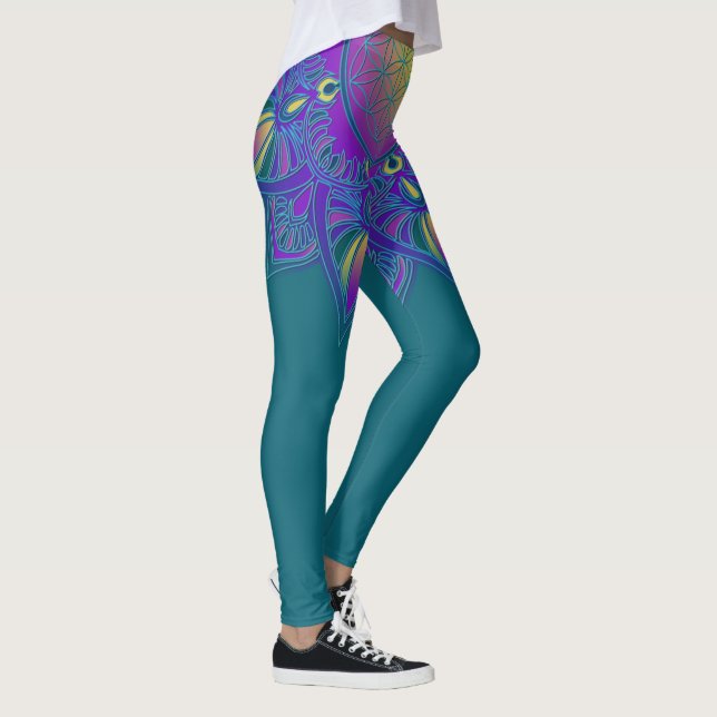 Flower Of Life - Indian Mandala 3 Leggings (Right)