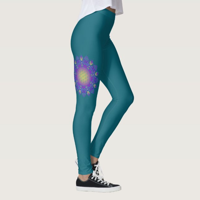 Flower Of Life - Indian Mandala 3 Leggings (Right)