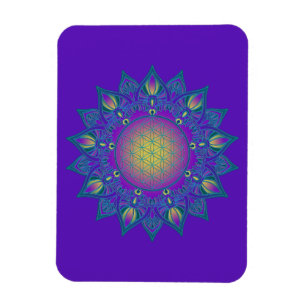 Flower Of Life - Indian Mandala 3 Magnet