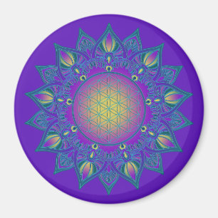 Flower Of Life - Indian Mandala 3 Magnet