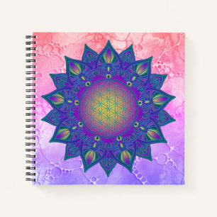 Flower Of Life - Indian Mandala 3 Notebook