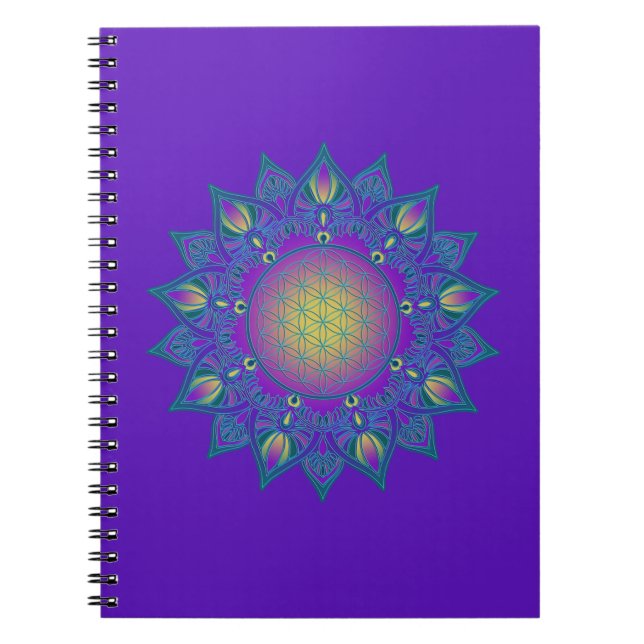 Flower Of Life - Indian Mandala 3 Notebook (Front)