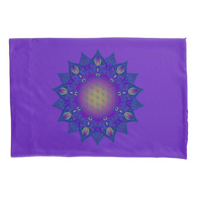Flower Of Life - Indian Mandala 3 Pillowcase (Front)