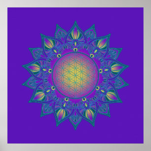 Flower Of Life - Indian Mandala 3 Poster