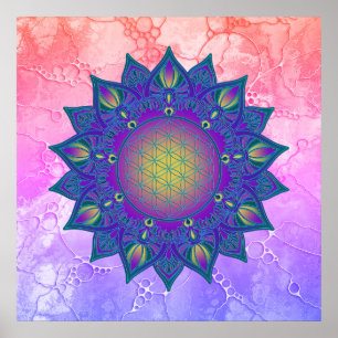 Flower Of Life - Indian Mandala 3 Poster