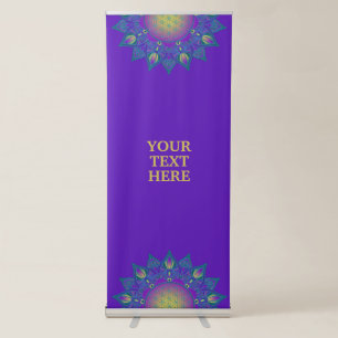Flower Of Life - Indian Mandala 3 Retractable Banner
