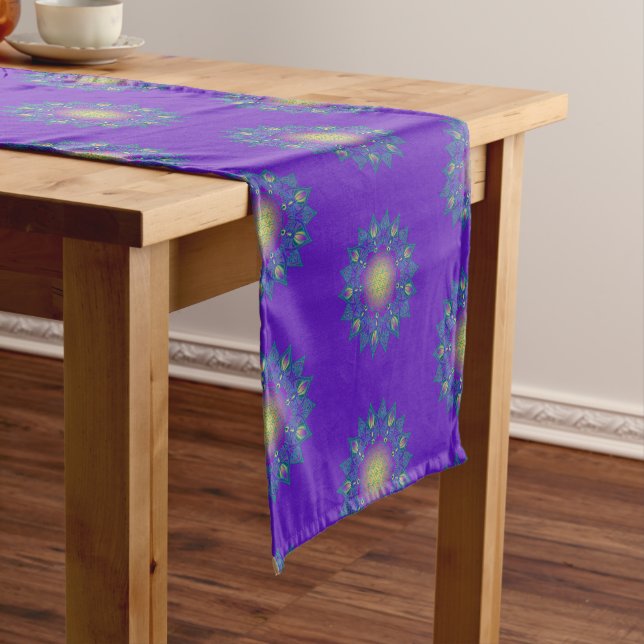 Flower Of Life - Indian Mandala 3 Short Table Runner (In Situ)
