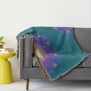 Flower Of Life - Indian Mandala 3 Throw Blanket