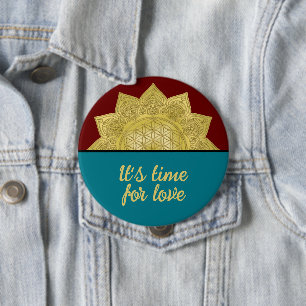 Flower Of Life - Indian Mandala 4 10 Cm Round Badge