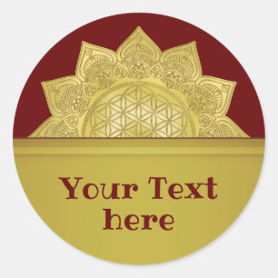 Flower Of Life - Indian Mandala 4 Classic Round Sticker