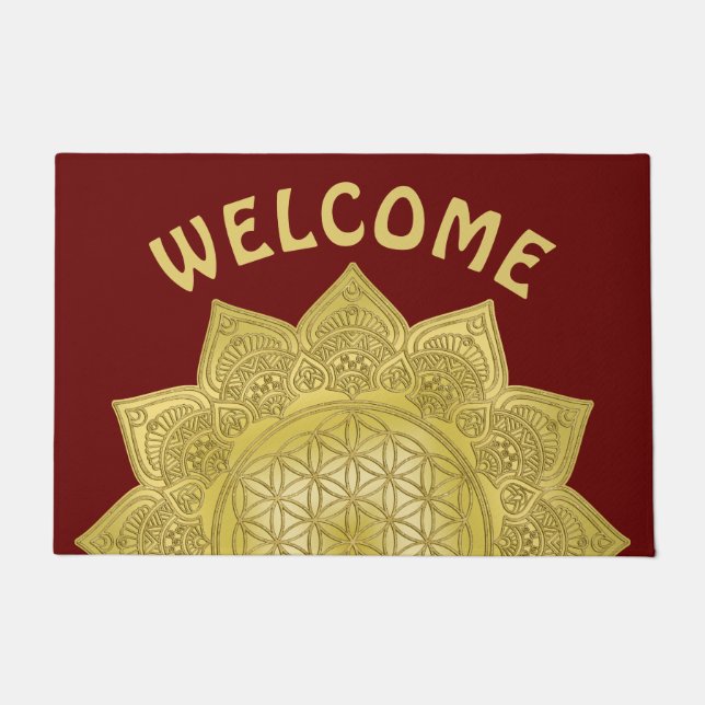 Flower Of Life - Indian Mandala 4 Doormat (Front)