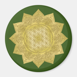 Flower Of Life - Indian Mandala 4 Magnet