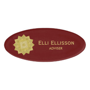 Flower Of Life - Indian Mandala 4 Name Tag