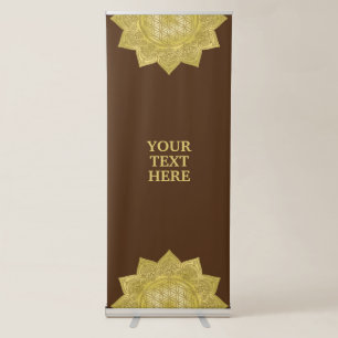 Flower Of Life - Indian Mandala 4 Retractable Banner
